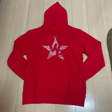 Printstar XL 레드 후드티 별 모양 프린트