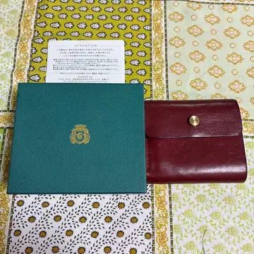 MARK'S 지갑 빨간색 이단 접이식 미니 지갑