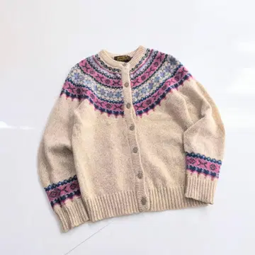 블랙 택 Eddie Bauer 노르딕 무늬 꽃무늬 티롤리안 니트