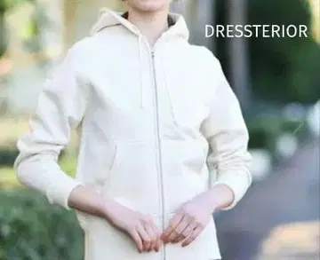 화이트 풀 집업 후디 D 자수