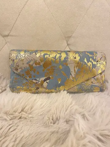 carmine 카마인 금박 가죽 롱 지갑 장지갑 골드