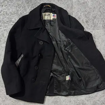 schott 740N USA제 피코트 블랙 멜톤 울 38