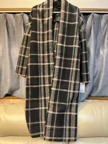 심플리시티에 체크 무늬 롱 코트 F