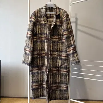 fossi 체크 무늬 롱 코트