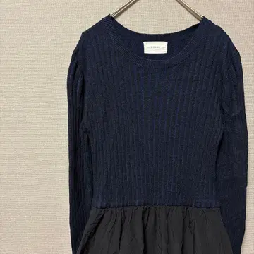 로지 도킹 원피스 (M) 리브 니트 플레어 스커트 롱 기장 성인