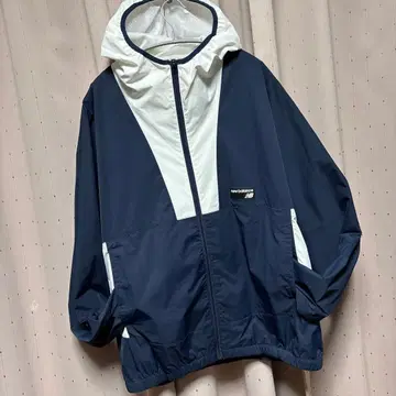 new balance 후드 부착 나일론 자켓 XL 네이비/화이트