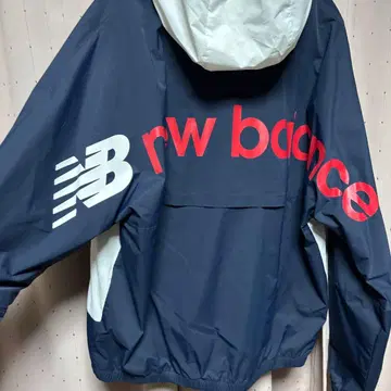 new balance 후드 부착 나일론 자켓 XL 네이비/화이트