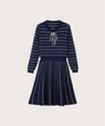 LA POMME petit 네이비 스트라이프 긴팔 원피스