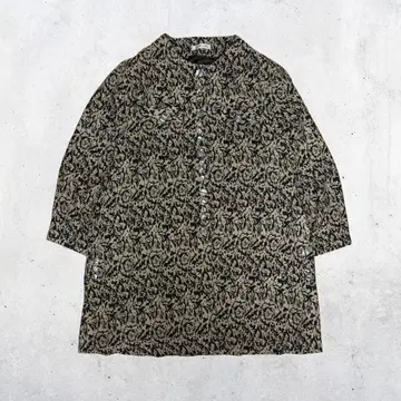 00년대 빈티지 개성있는 패턴 롱 코트