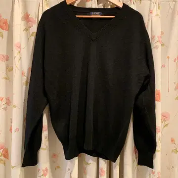 G.STAFF 블랙 V넥 스웨터 캐시미어 100% L 사이즈