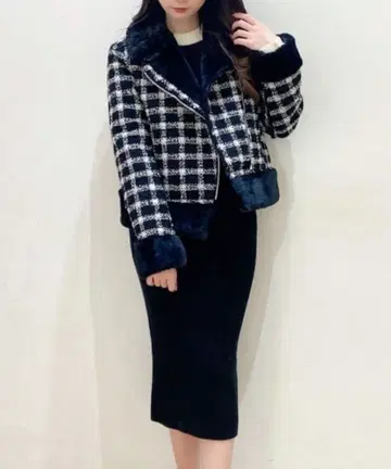 페이크 무스탕 라이더스 코트