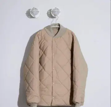 everyone random quilted jacket beige