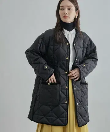 미사용 [ TAION x LIMONTA ] 경량 V넥 퀼팅 미들 코트