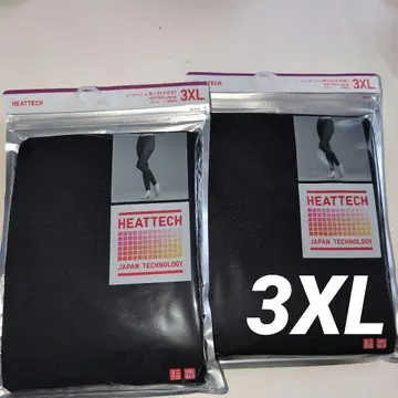 UNlQLO 히트텍 레깅스 10분 길이 3XL 2장 Black