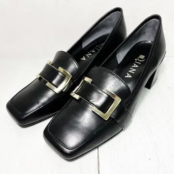 DIANA 22.5cm 블랙 스퀘어토 펌프스 버클
