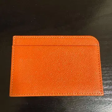 오렌지 가죽 카드 케이스