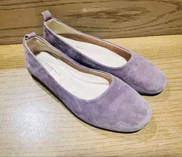 퍼플 스웨이드 플랫슈즈