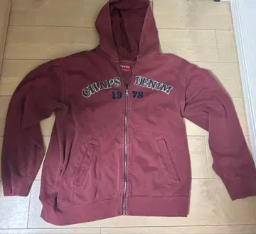 CHAPS 버건디 집업 후드티 남성용