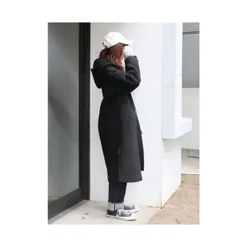 Ungrid 사이드 지퍼 후디드 코트 블랙 M