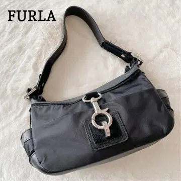 레어 새상품급 FURLA 원숄더백 나일론 나스칸 블랙