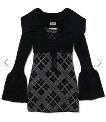 bubbles 레이스업 니트 원피스