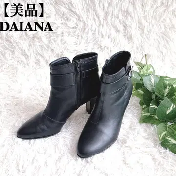 [새상품급] DAIANA 다이애나 숏부츠 블랙 가죽 힐 부티