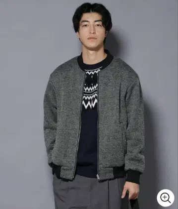 나노 유니버스 니트 플리스 ZIP 블루종 리버서블