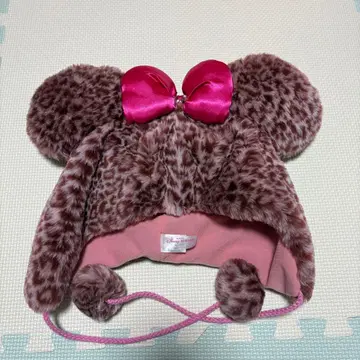 디즈니 미니 레오파드 무늬 팬캡 핑크