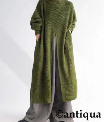 패턴 니트 원피스