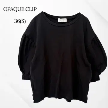 오파크 클립 T셔츠 블랙 S 면100% 벌룬 슬리브
