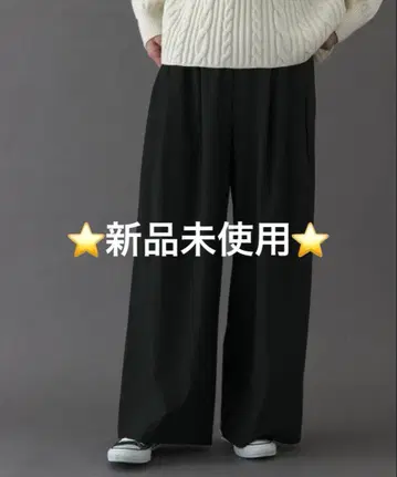 FORK&SPOON 울라이크 투 턱 와이드 팬츠 BLACK 2