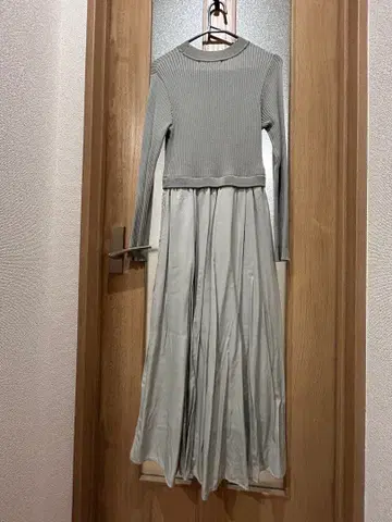 N. Natural Beauty Basic 민트 그레이 롱 원피스 M