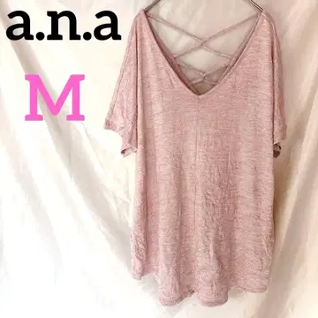 레어 a.n.a [ XL ] 아뉴어 로치 핑크 V넥 니트 튜닉