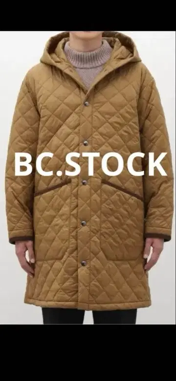 미사용 BC.STOCK 퀼팅 자켓 카멜 브라운 L 사이즈