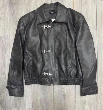 ALUDE 버클 디자인 레더 쇼트 재킷