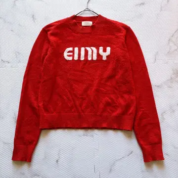 새상품급 에이미 이스트 월 로고 니트 풀오버 크루넥 빨간색