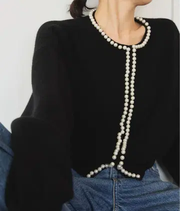 펄 가디건 슬로브 이에나 IENA 이번 시즌 블랙