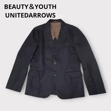 [ 뷰티 앤 유스 ] 테일러드 자켓 블랙 면마 혼방 남성용 S