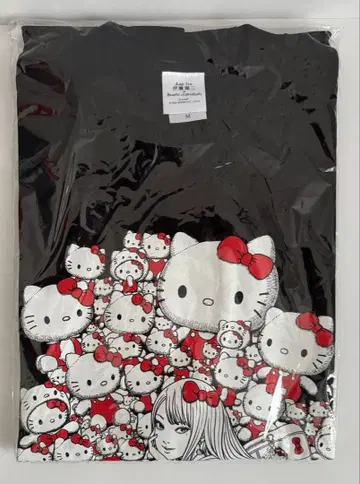 이토 준지 x 산리오 캐릭터즈 러기드 T셔츠 갸루 토미에 x 헬로키티
