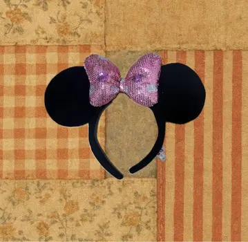 미니 마우스 머리띠 블랙과 핑크