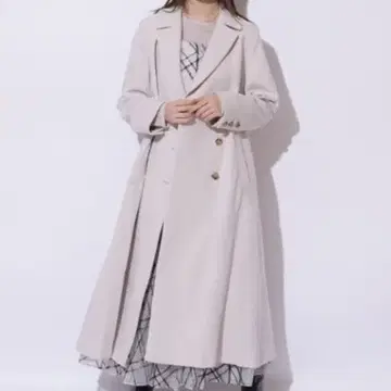 Mystrada 백 볼륨 코트 핑크 베이지 모 100%