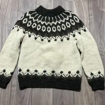 STOBI 스웨터 핸드 니트 노르딕 무늬 M 덴마크제 두꺼운 원단