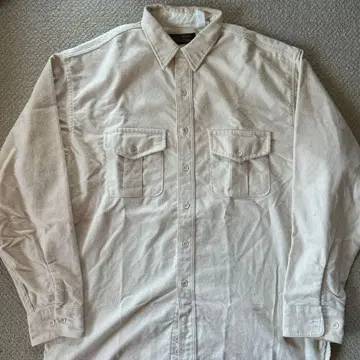 레어 컬러 Eddie Bauer 샤모아 크로스 화이트 셔츠 아이보리