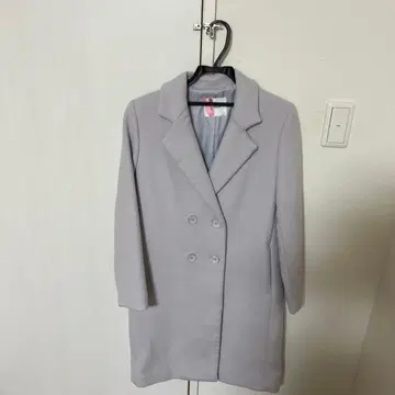 롱 코트 체스터 코트 그레이 퍼플