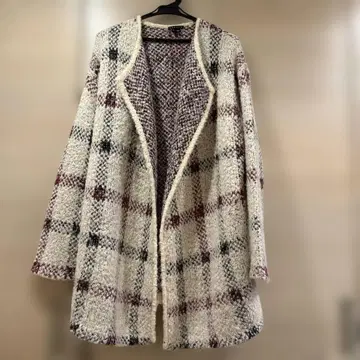 Theory 체크 무늬 니트 코트 S 사이즈