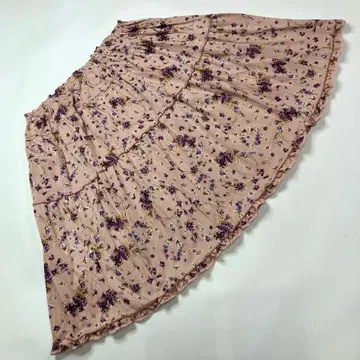 핑크하우스 핑크 제비꽃 부케 패턴 티셔츠 스커트