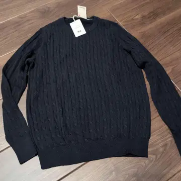 네이비 케이블 니트 스웨터 XL