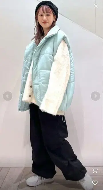 w closet 더블 클로젯 블루 다운 베스트