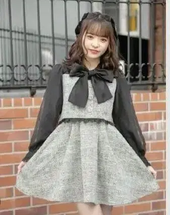 ROJITA 트위드 블랙 그레이 원피스 로지타