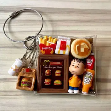 가챠 파우치 햄버거 브라운 PEANUTS